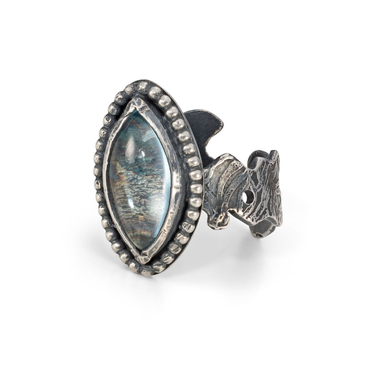 Sterling silver and aquamarine ring