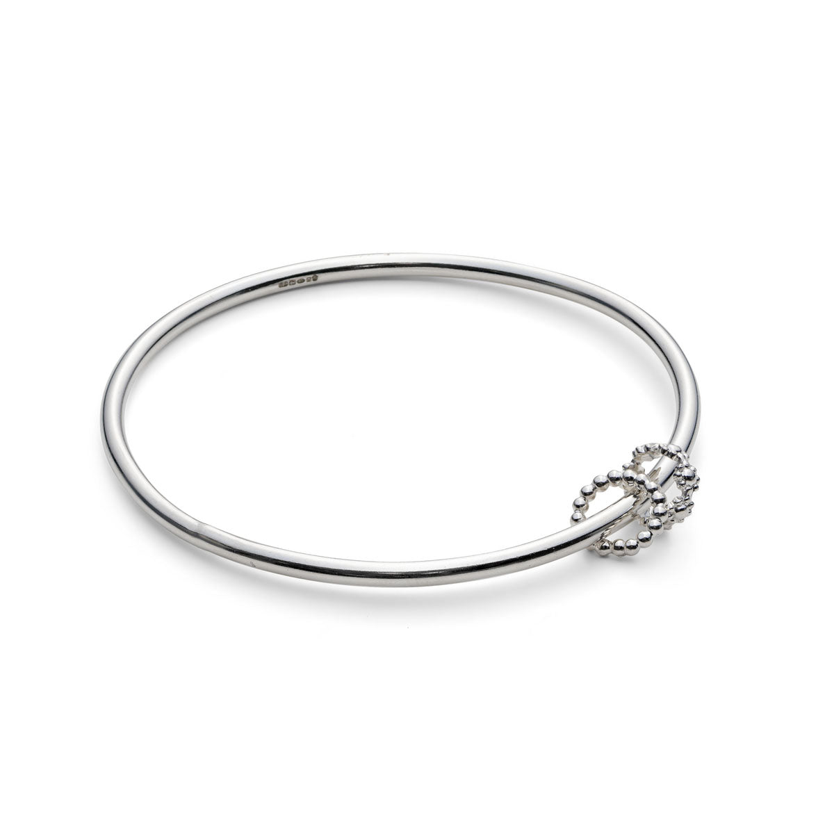 Silver charm bangle