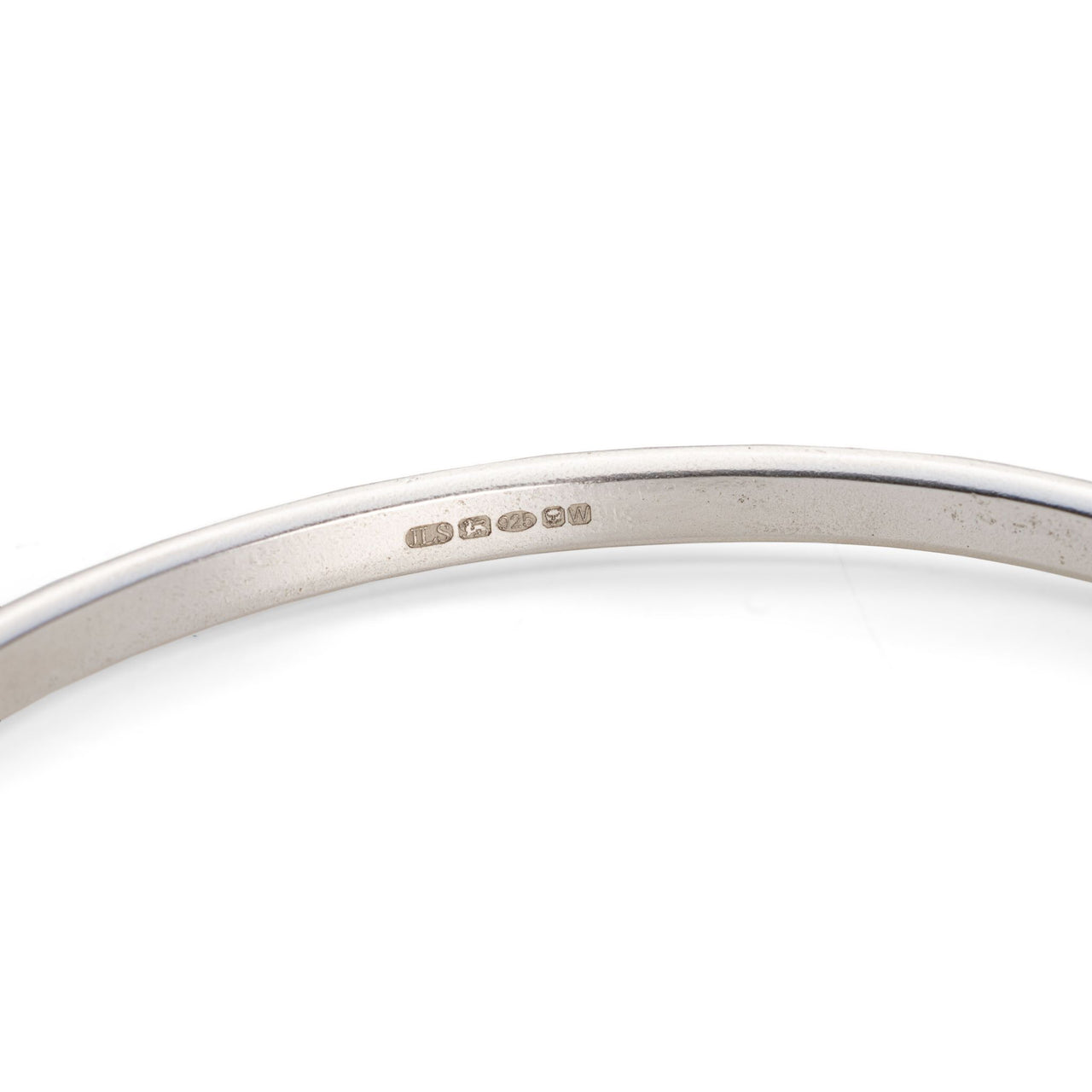 Sterling silver oval bangle