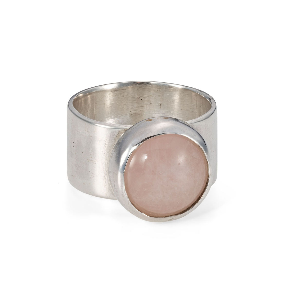 Rose quartz wide ring