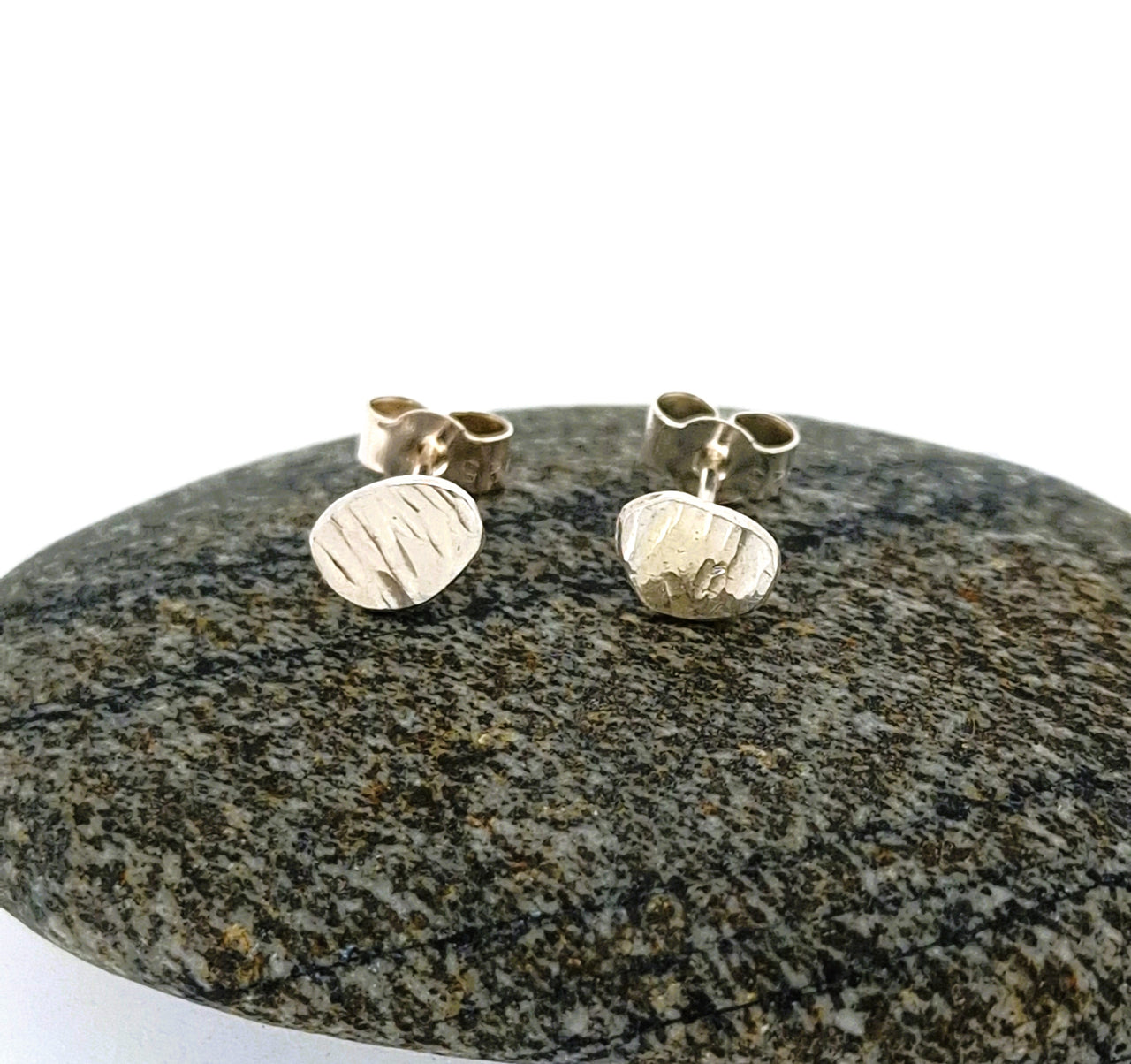 Silver Pebble Earring Studs